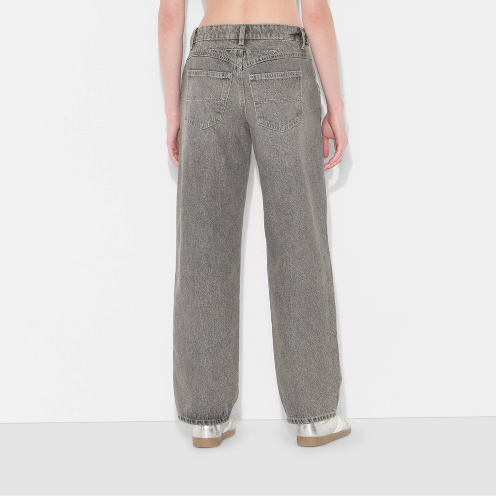 Women's 90s Mid Rise Relaxed Straight Jeans.   Gray  Wash 6 - Picture 3 of 16